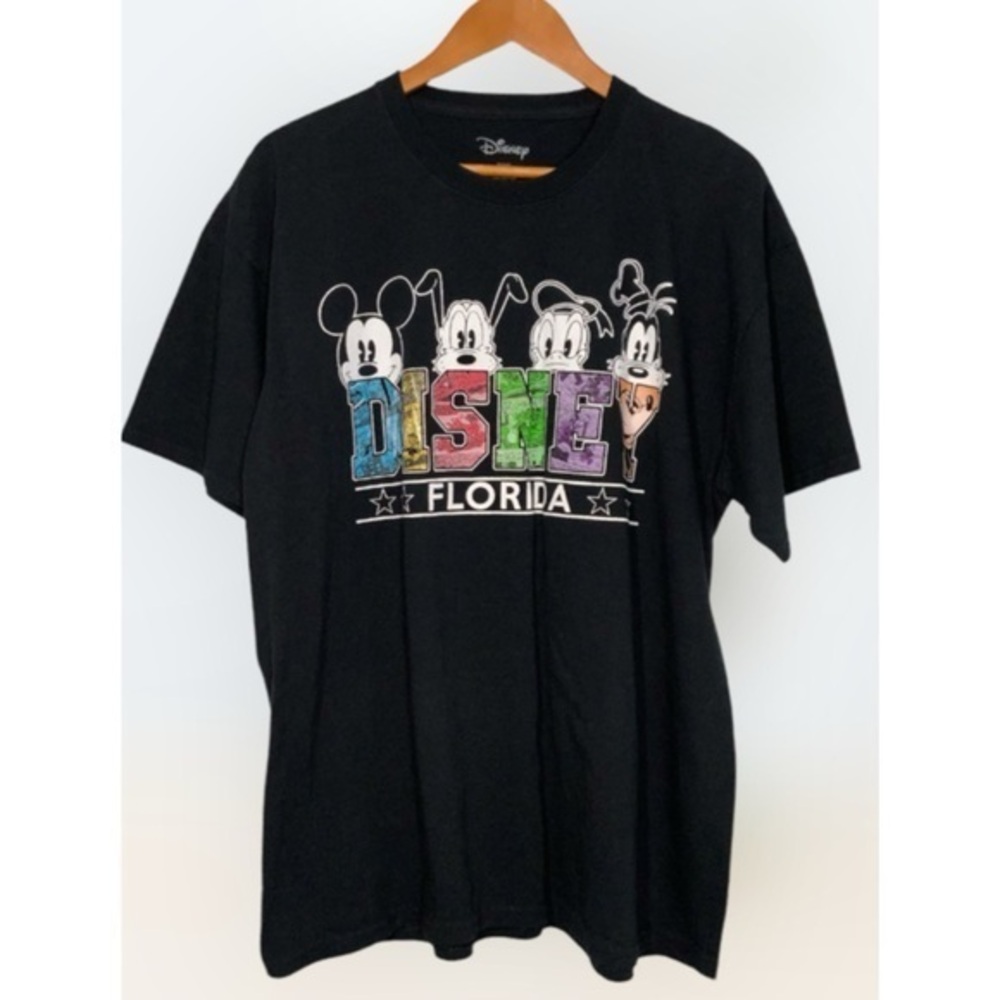 Disney Florida Cotton Black Crewneck Short Sleeve Unisex Tee Shirt XL